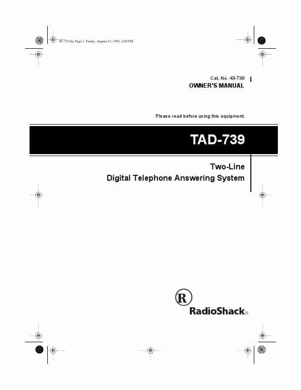 Radio Shack Answering Machine TAD-739-page_pdf